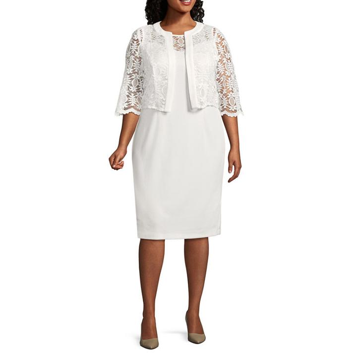 Maya Brooke Lace Short Jacket Dress - Plus