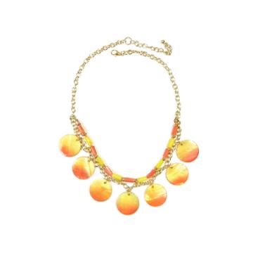 Studio By Carol Dauplaise Gold-tone Triple Row Sunrise Disc Pendant Necklace