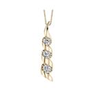Sirena 1/2 Ct. T.w. Diamond 14k Yellow Gold 3-stone Pendant Necklace