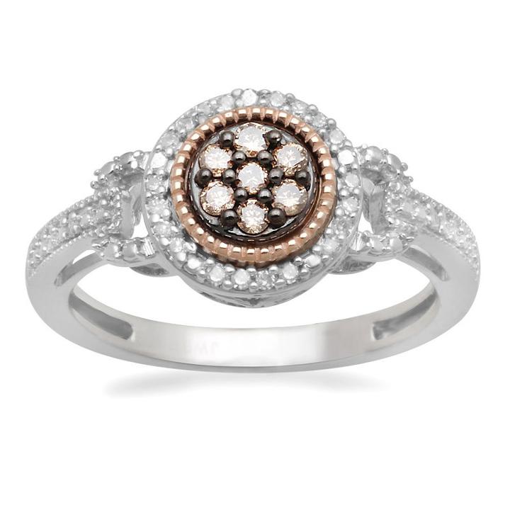 Limited Quantities! Womens 1/4 Ct. T.w. Champagne Diamond 10k Gold Over Silver Cocktail Ring