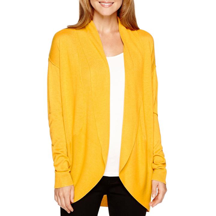 Worthington Long-sleeve Open-front Cardigan