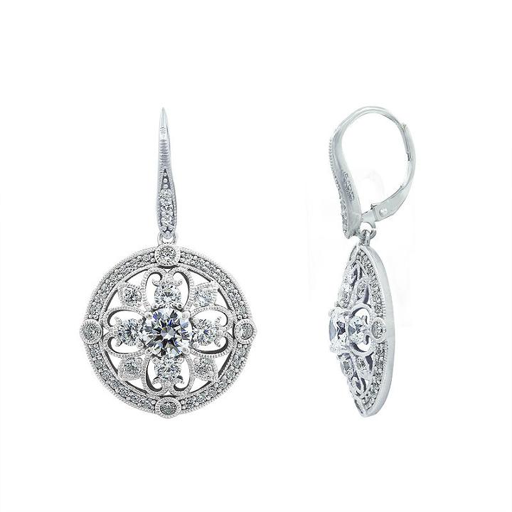 Diamonart White Cubic Zirconia Drop Earrings