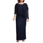 Scarlett Sleeveless Party Dress With Chiffon Overlay - Plus