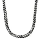 Mens Stainless Steel & Black Ip 24 8mm Foxtail Chain