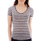 A.n.a Striped Short-sleeve V-neck T-shirt