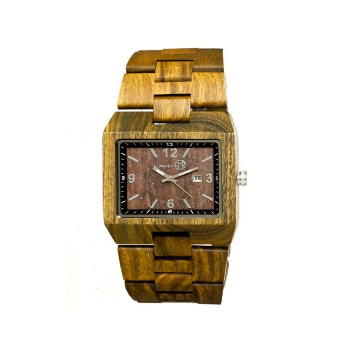 Earth Wood Rhizomes Olive Bracelet Watch With Date Ethew1204