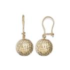 14k Yellow Gold Diamond-cut Ball Drop Earrings