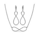 1/5 Ct. T.w. Diamond Sterling Silver Necklace And Earrings Set