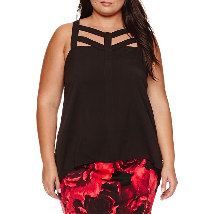 Bisou Bisou Sleeveless Cage Tank Top-plus