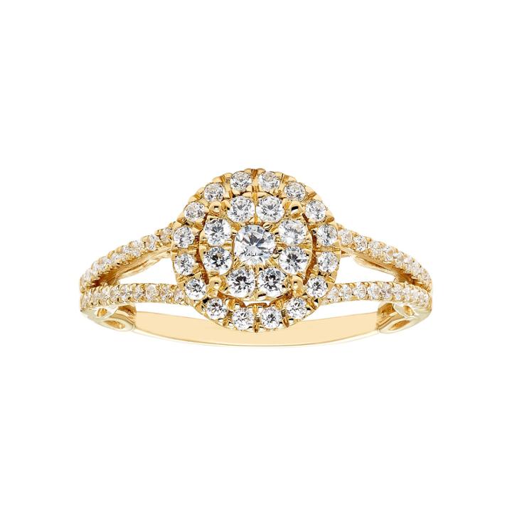Enchanted By Disney Womens 5/8 Ct. T.w. Genuine Round White Diamond 14k Gold Engagement Ring