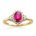Lead Glass-filled Ruby & 1/4 Ct. T.w. Diamond 10k Gold Ring