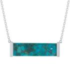 Womens Enhanced Turquoise Sterling Silver Pendant Necklace