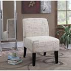 Parma Beige French Script Slipper Accent Chair