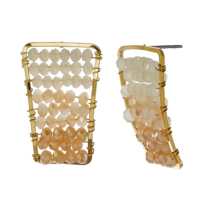 Natasha Ombre Beaded Gold-tone Earrings