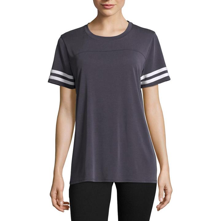 Flirtitude Short Sleeve Varsity T-shirt-womens Juniors