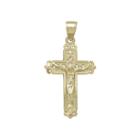 Tesoro&trade; 14k Yellow Gold Diamond-cut Crucifix Pendant