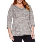 Liz Claiborne 3/4-sleeve Front-pocket Pullover - Plus