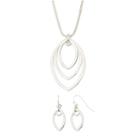 Liz Claiborne Two-tone Openwork Earring And Necklace Set