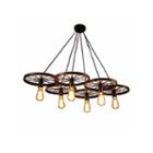 Warehouse Of Tiffany Nathaniel 6-light Black 41-inch Edison Chandelier With Bulbs
