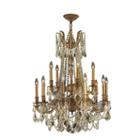 Windsor Collection 15 Light 2-tier Antique Bronzefinish And Golden Teak Crystal Chandelier