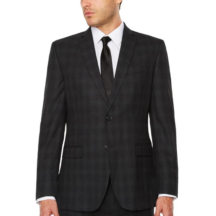 Jf J.ferrar Plaid Classic Fit Suit Jacket