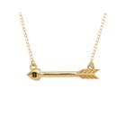 Personalized 14k Yellow Gold Initial Arrow Necklace