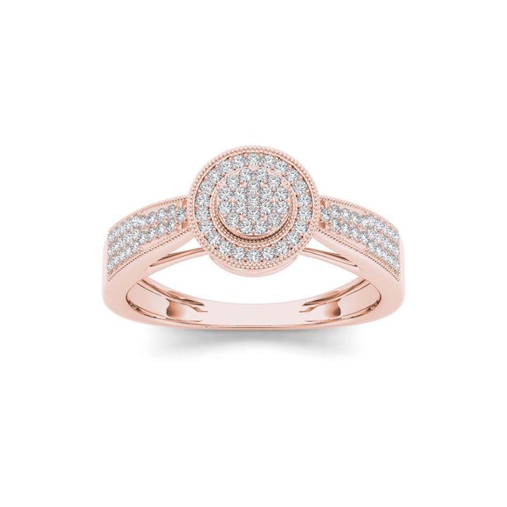 1/4 Ct. T.w. Diamond 10k Rose Gold Engagement Ring