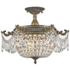 Winchester Collection 3 Light Clear Crystal Semi Flush Mount Ceiling Light