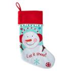 North Pole Trading Co. Embroidered Snowman Stocking
