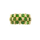 Womens Genuine Green Chrome Diopside Gold Over Silver Side Stone Ring