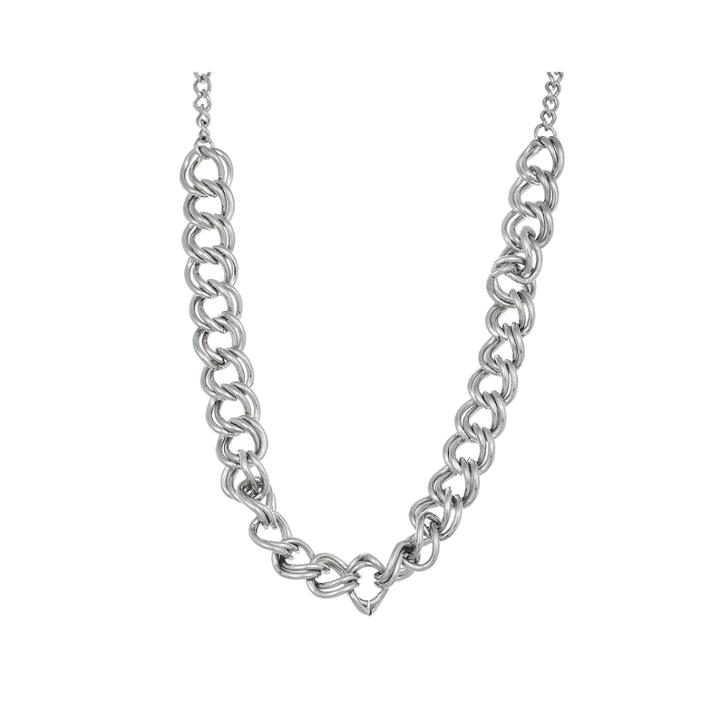 Stainless Steel Double Curb Chain Necklace