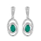 1/4 Ct. T.w. Genuine Green Emerald 10k White Gold Drop Earrings