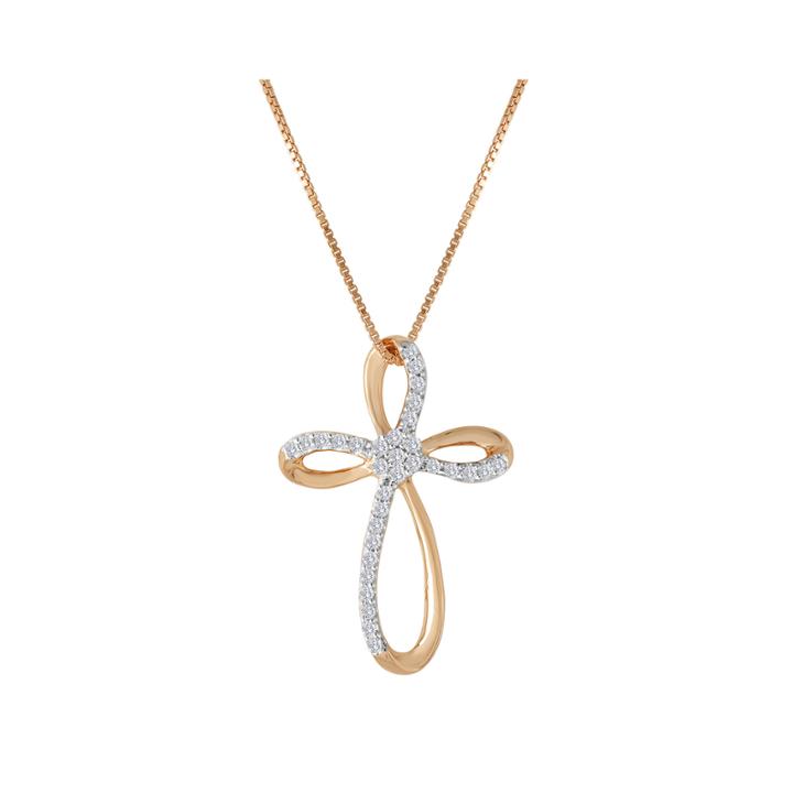 Diamond Blossom 1/4 Ct. T.w. Diamond Cross Pendant Necklace