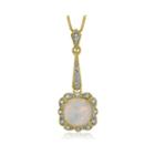 Lab-created Opal 14k Yellow Gold Over Silver Pendant Necklace