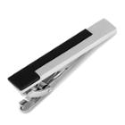 Silver-plated Onyx Stairstep Tie Bar