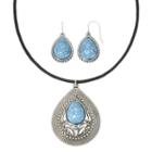Mixit&trade; Blue And Antique Silver-tone Teardrop Jewelry Set