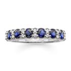I Said Yes&trade; 1/7 Ct. T.w. Diamond And Lab-created Blue Sapphire 4mm Wedding Band