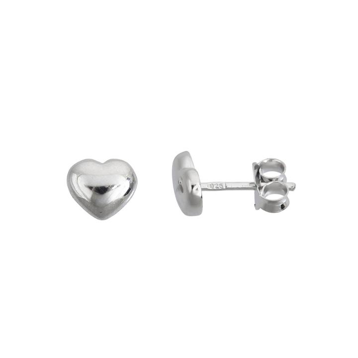 Sterling Silver High Polish Heart Stud Earrings