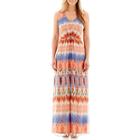 Scarlett Sleeveless Print Cutout-back Maxi Dress - Petite