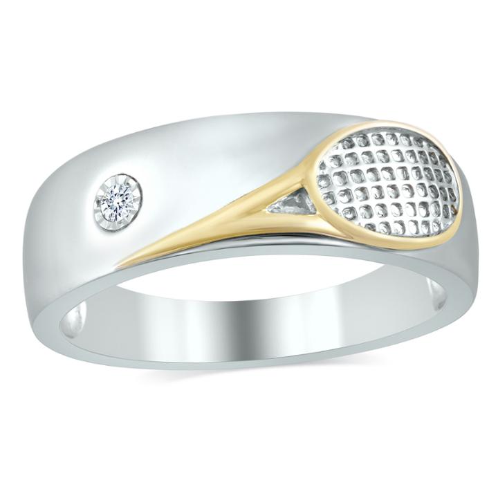 Mens Diamond Accent Genuine Round White Diamond 10k Ring