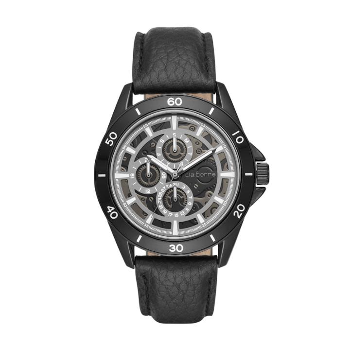 Claiborne Mens Black Strap Watch-clm1199