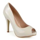 Journee Collection Lowis Peep-toe Patent Pumps