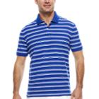 St. John's Bay Short Sleeve Stripe Performance Pique Polo Shirt