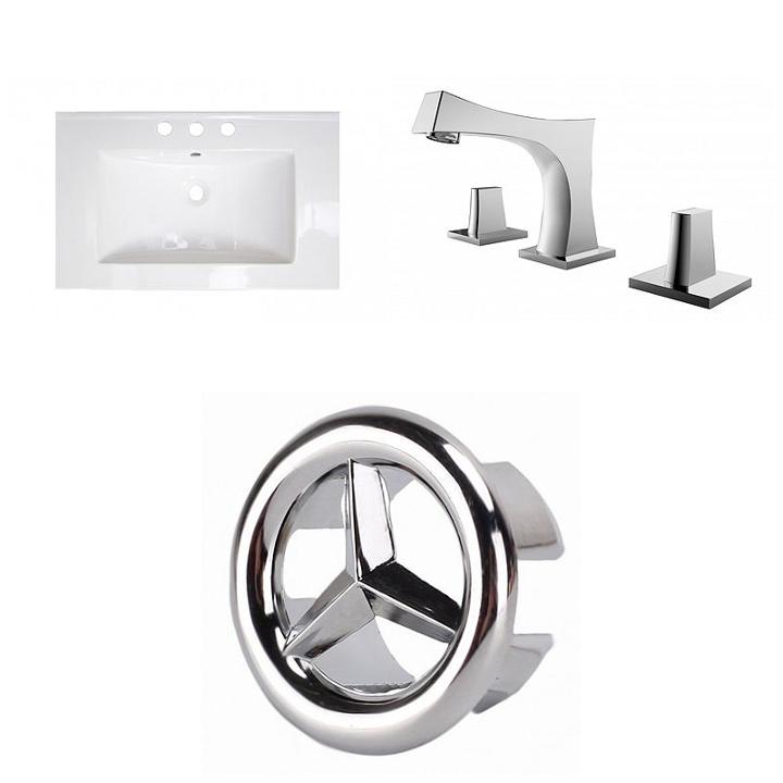 23.75-in. W 3h8-in. Ceramic Top Set In White Color- Cupc Faucet Incl.