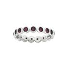 Personally Stackable June Red Crystal Sterling Silver Eternity Ring