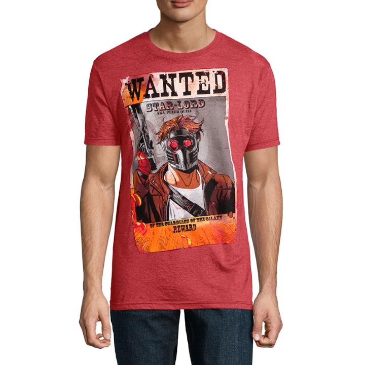 Star Lord Wanted Short Sleeve Marvel Graphic T-shirt