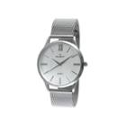 Peugeot Mens Gray Dial Stainless Steel Mesh Watch 1052sbk