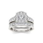 1 1/2 Ct. T.w. Diamond 10k White Gold Bridal Set