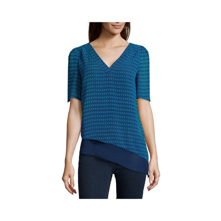 Stylus&trade; Flutter-sleeve Asymmetrical-hem Blouse