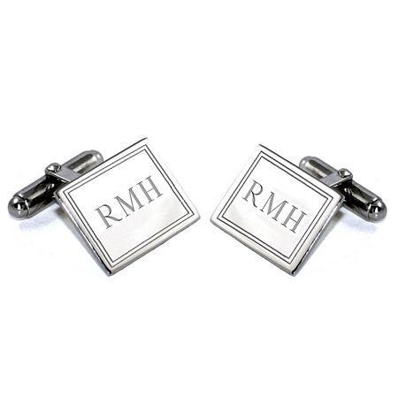 Engravable Sterling Silver Cuff Link Set